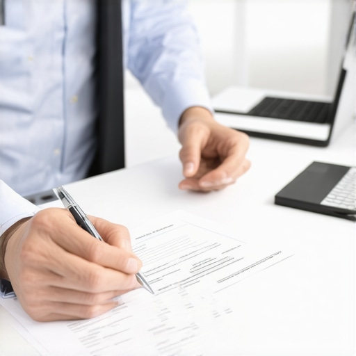 Asesoría Legal en Inmigración con Tecnología Avanzada Abogado de inmigración revisando documentos digitales con cliente en oficina moderna