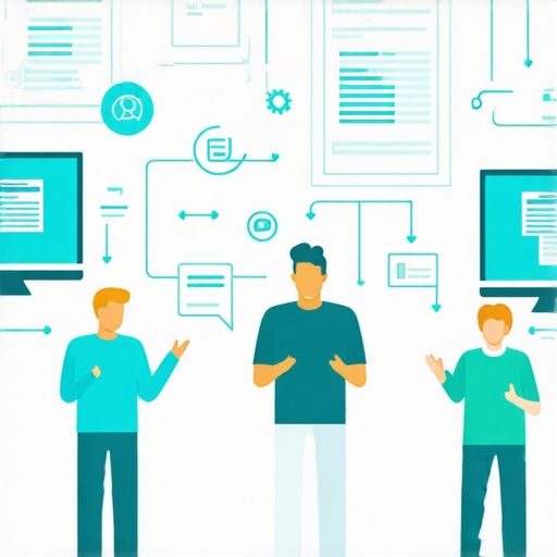 Personas usando laptop y teléfono para organizar documentos y comunicarse