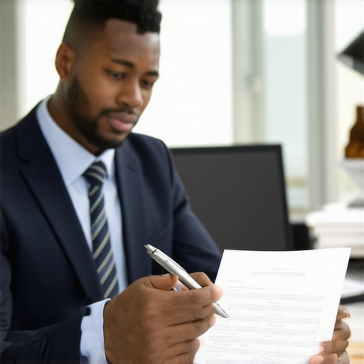 Immigrant discussing green card application with lawyer.