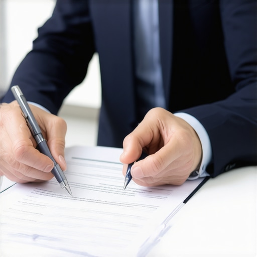 Professional immigration attorney consulting with a client in an office