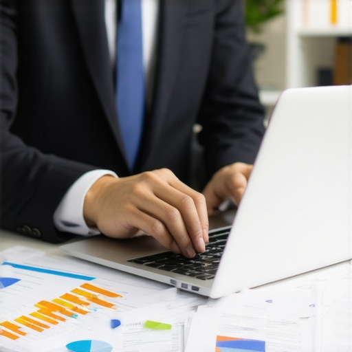 Gestión digital de procesos migratorios Abogado revisando documentos y herramientas tecnológicas para la gestión migratoria