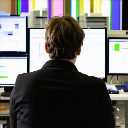 Immigration Document Management Tools Individual using software to organize immigration documents for legal success.