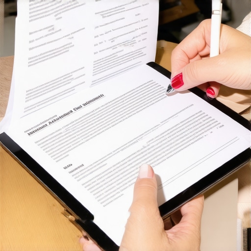 Organizing Immigration Documents Digitally Person managing immigration paperwork using a tablet